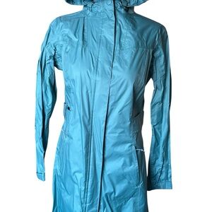 Eddie Bauer Women's Teal Hooded Trench Coat